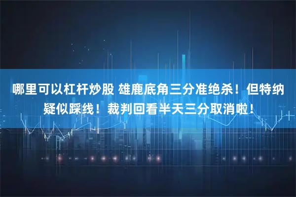 哪里可以杠杆炒股 雄鹿底角三分准绝杀！但特纳疑似踩线！裁判回看半天三分取消啦！